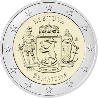 Image of 2 euro coin - Samogitia | Lithuania 2019