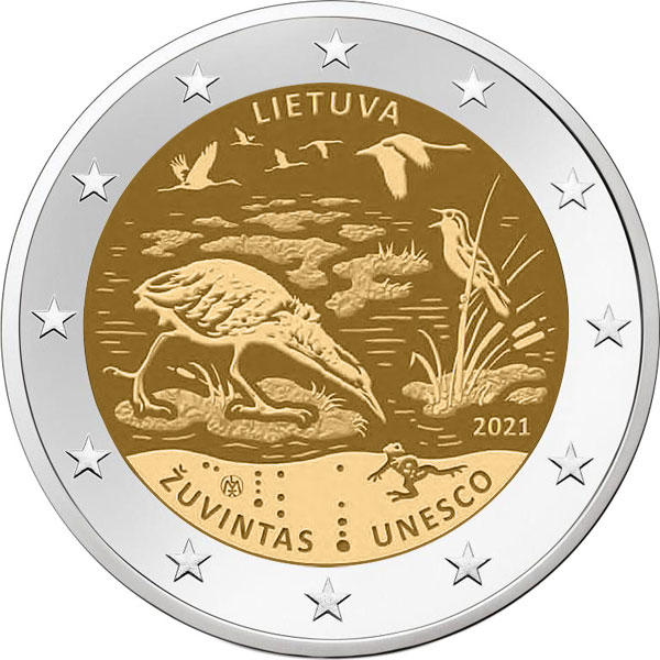 Image of 2 euro coin - Žuvintas Biosphere Reserve | Lithuania 2021