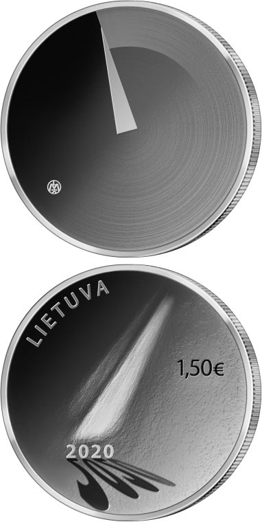 Image of 1.5 euro coin - The Hope | Lithuania 2020.  The Copper–Nickel (CuNi) coin is of UNC quality.