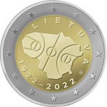 2 euro coin 100 years of basketball in Lithuania | Lithuania 2022