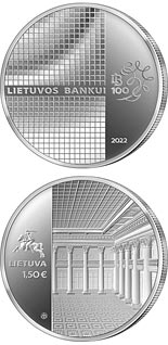 1.5 euro coin 100th anniversary of the Bank of Lithuania | Lithuania 2022