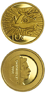 Image of 10 euro coin - The deer of Orval's refuge  | Luxembourg 2009.  The Gold coin is of Proof quality.