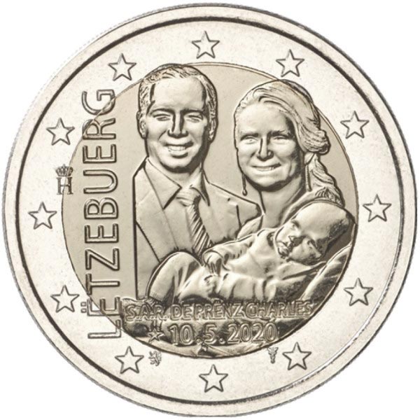 Image of 2 euro coin - Birth of Prince Charles | Luxembourg 2020