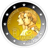 2 euro coin 10th Wedding Anniversary of Heir Grand Duke William and Heir Grand Duchess Stephanie | Luxembourg 2022
