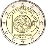 2 euro coin 100th Anniversary of the Introduction of the Franc Coins bearing of the image of the Feierstëppler | Luxembourg 2024
