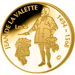 Image of 25 lira coin - Jean De La Valette | Malta 2007.  The Gold coin is of Proof quality.