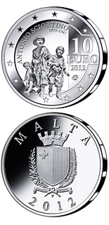 10 euro coin Antonio Sciortino - Les Gavroches | Malta 2012