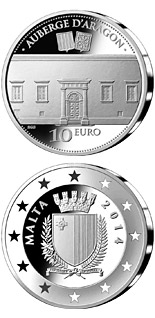 10 euro coin Auberge d'Aragon  | Malta 2014