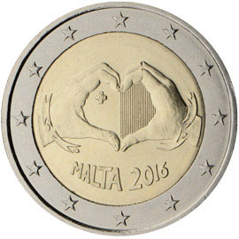 Image of 2 euro coin - Love | Malta 2016