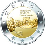 2 euro coin Temples of Ta’ Hagrat à Mġarr | Malta 2019