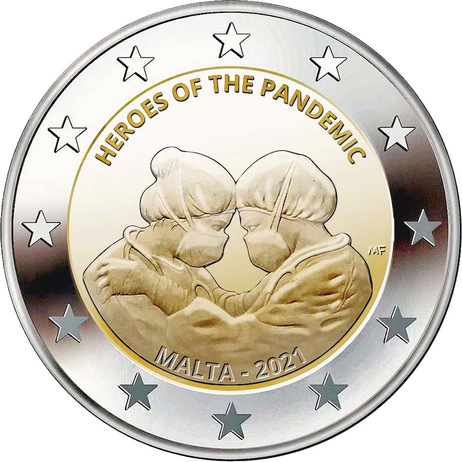Image of 2 euro coin - Heroes of the Pandemic | Malta 2021