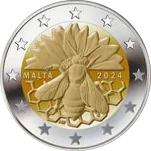 Image of 2 euro coin - The Maltese Honey Bee | Malta 2024
