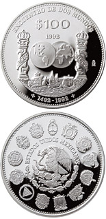 100 peso coin Columnaria  | Mexico 1992