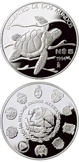 5  coin Golfina turtle  | Mexico 1994