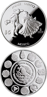 5 peso coin Jarabe Tapatío  | Mexico 1997