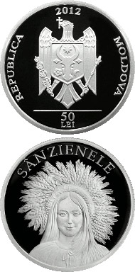 Image of 50 leu coin - Sânzienele | Moldova 2012.  The Silver coin is of Proof quality.