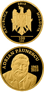 100 leu coin Adrian Paunescu | Moldova 2013