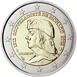 2 euro coin The 500th anniversary of the foundation of Monaco's Sovereignty | Monaco 2012