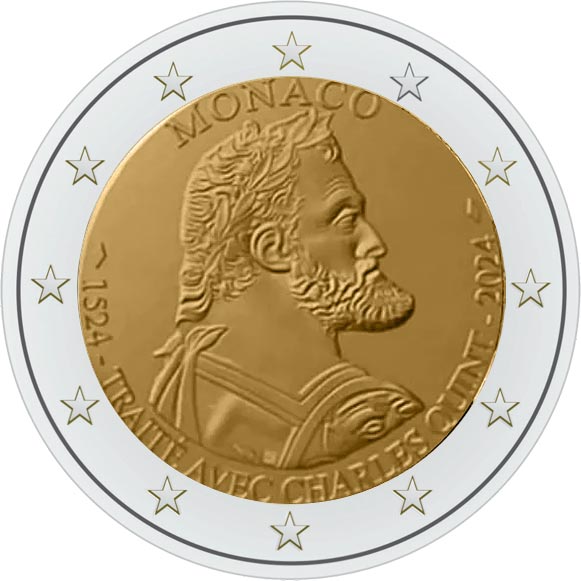 Image of 2 euro coin - 500th Anniversary of the Principality of Monaco | Monaco 2024