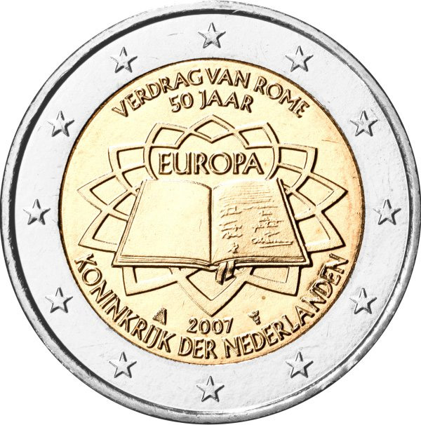 Image of 2 euro coin - 50th Anniversary of the Treaty of Rome | Netherlands 2007