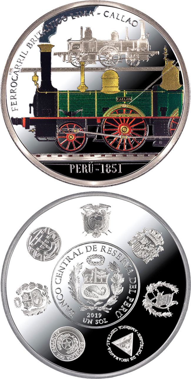 Image of 1 Nuevo Sol coin - Historic Railways | Peru 2020.  The Silver coin is of Proof quality.