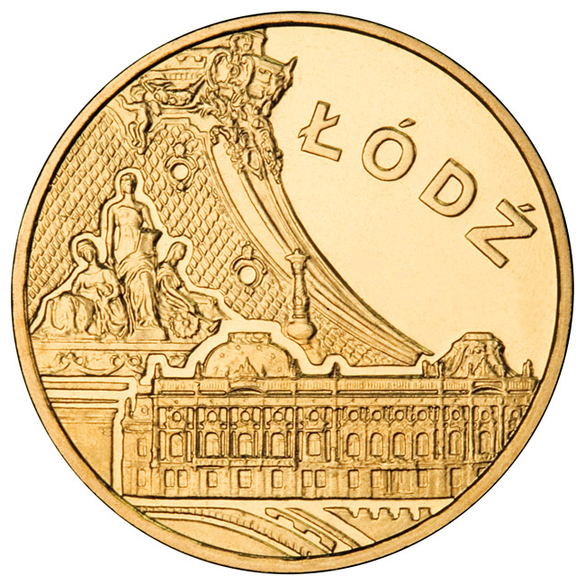 Image of 2 zloty coin - Łódź | Poland 2011.  The Nordic gold (CuZnAl) coin is of UNC quality.