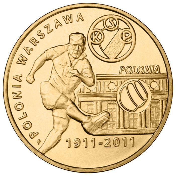 Image of 2 zloty coin - Polonia Warszawa  | Poland 2011.  The Nordic gold (CuZnAl) coin is of UNC quality.