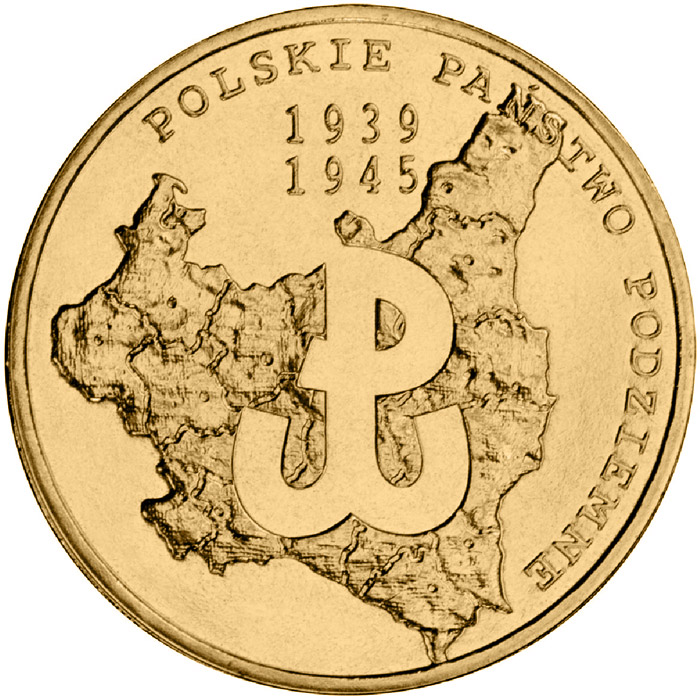 Image of 2 zloty coin - 70th anniversary of creating the Polish underground state  | Poland 2009.  The Nordic gold (CuZnAl) coin is of UNC quality.