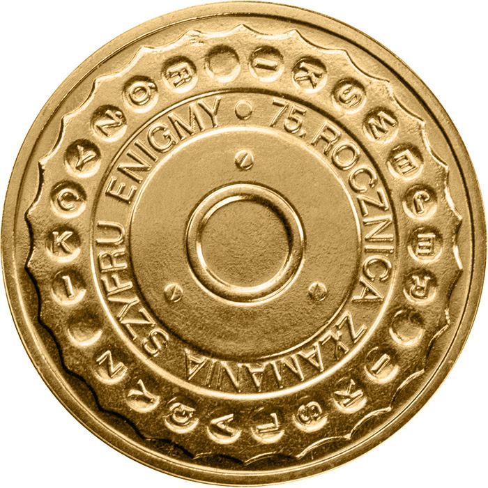 Image of 2 zloty coin - 75th Anniversary of Breaking Enigma Codes  | Poland 2007.  The Nordic gold (CuZnAl) coin is of UNC quality.