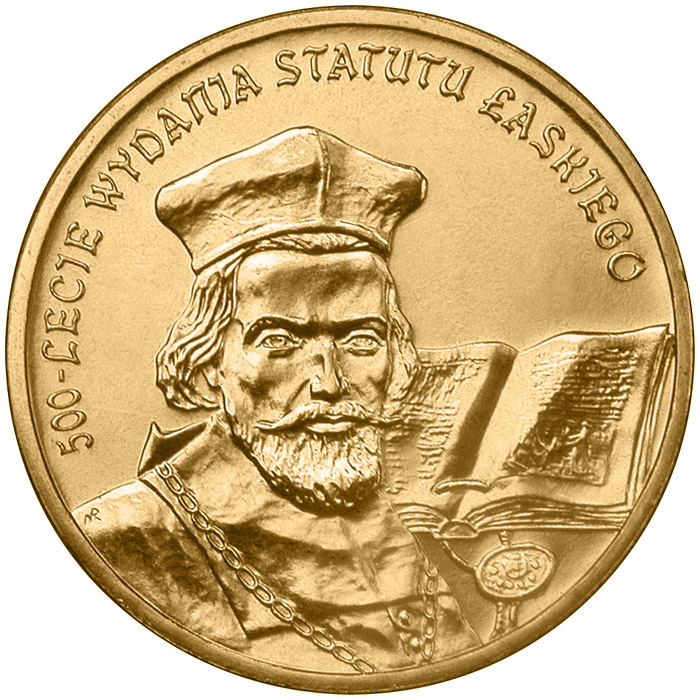Image of 2 zloty coin - 500th Anniversary of Proclamation of the Jan Łaski's Statute  | Poland 2006.  The Nordic gold (CuZnAl) coin is of UNC quality.