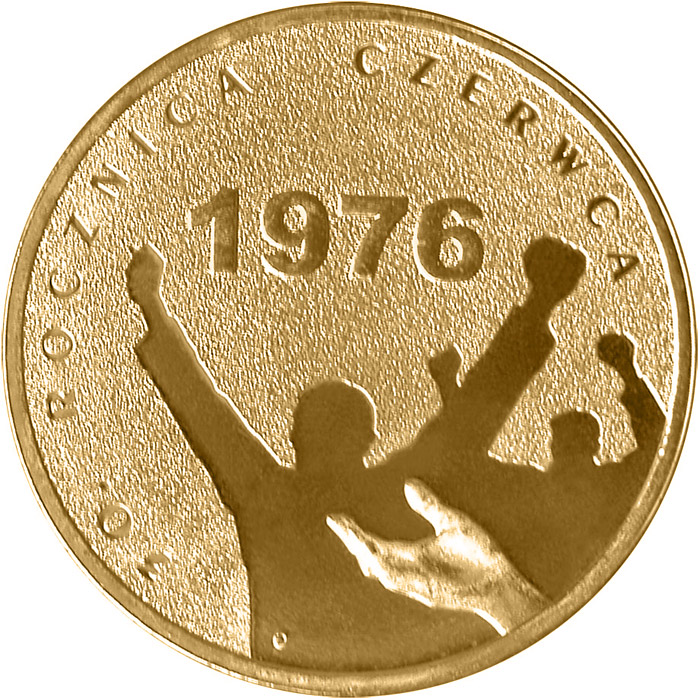 Image of 2 zloty coin - 30th Anniversary of June '76  | Poland 2006.  The Nordic gold (CuZnAl) coin is of UNC quality.