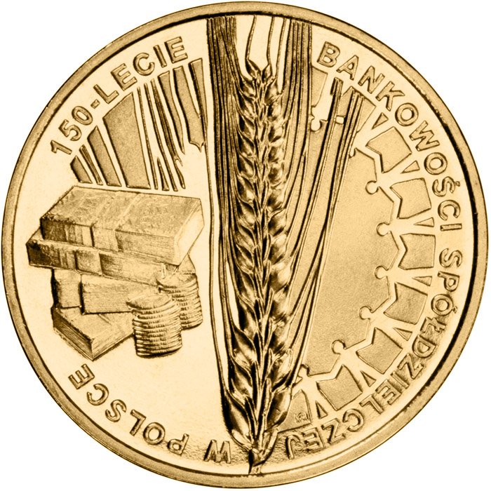 Image of 2 zloty coin - 150 Years of Cooperative Banking in Poland | Poland 2012.  The Nordic gold (CuZnAl) coin is of UNC quality.
