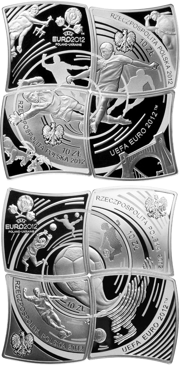 Image of 10 zloty coin - UEFA EURO 2012 | Poland 2012.  The Silver coin is of Proof quality.