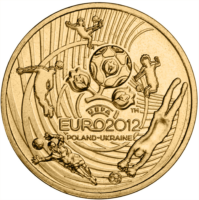 Image of 2 zloty coin - UEFA EURO 2012 | Poland 2012.  The Nordic gold (CuZnAl) coin is of UNC quality.