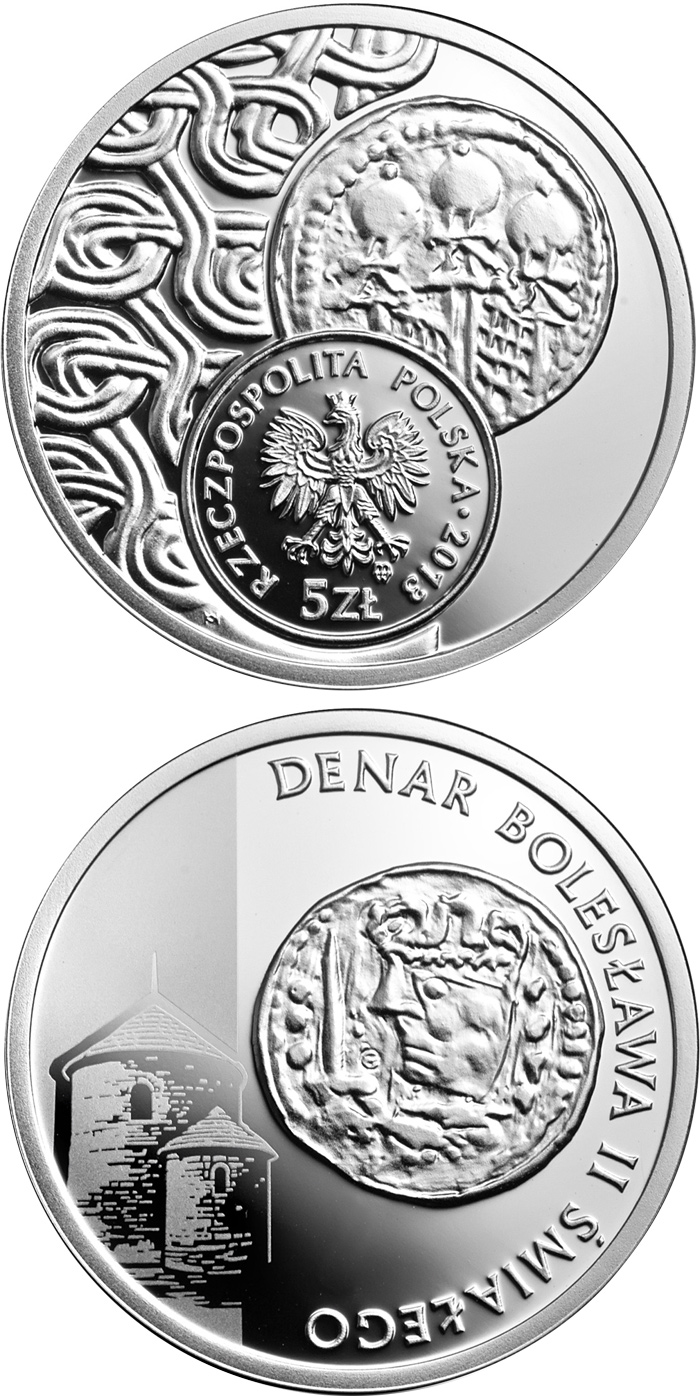 Image of 5 zloty coin - Denarius of Boleslaw II the Bold | Poland 2013.  The Silver coin is of Proof quality.
