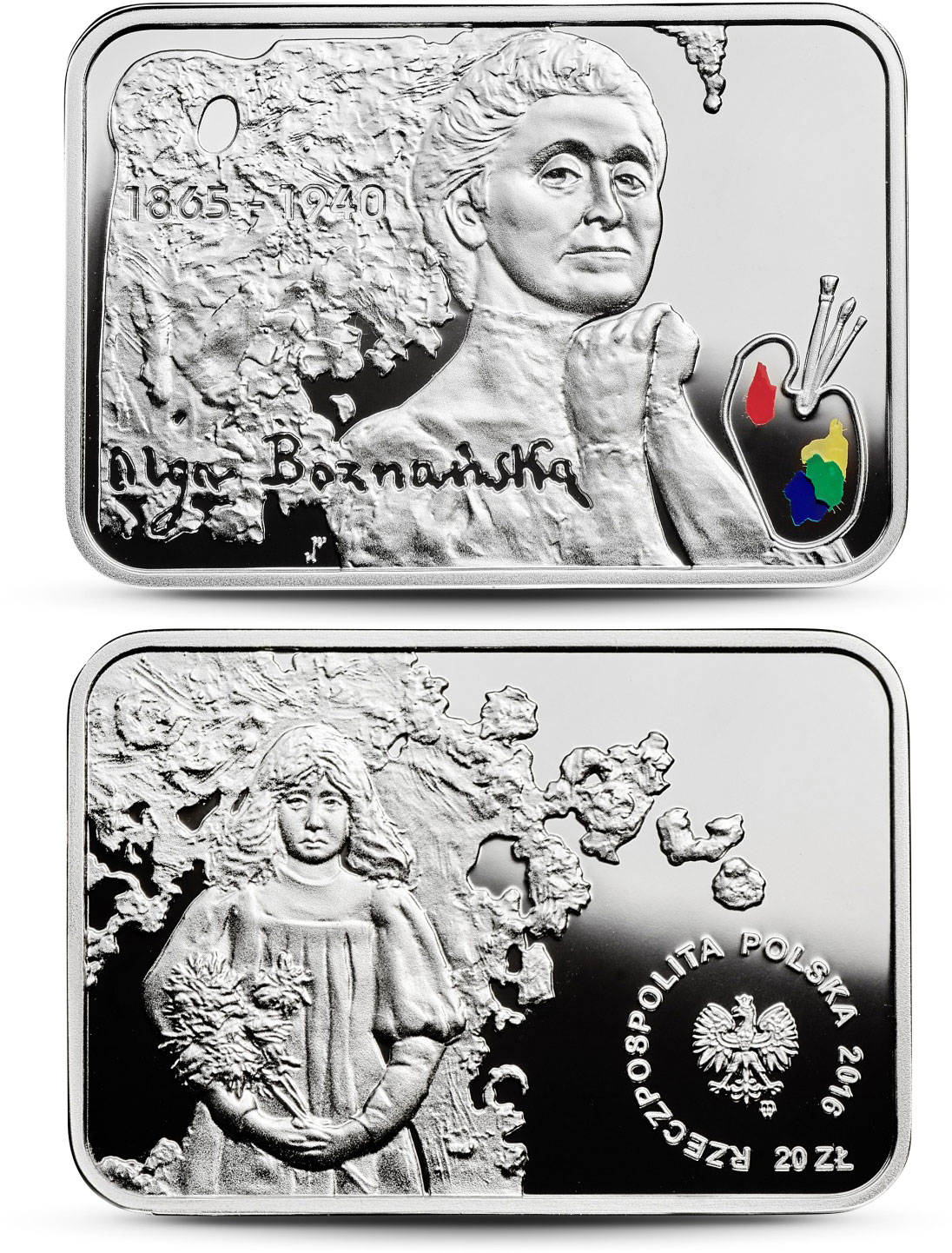 Image of 20 zloty coin - Olga Boznańska  | Poland 2016.  The Silver coin is of Proof quality.