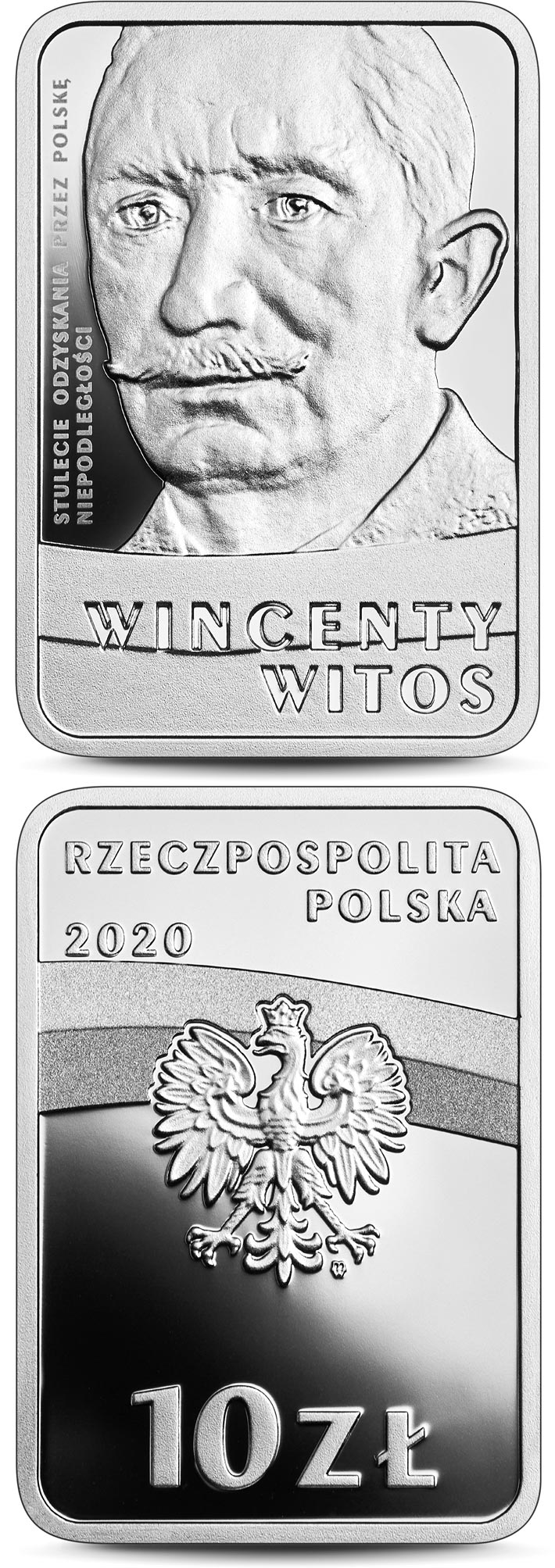 Image of 10 zloty coin - 100th Anniversary of Regaining Independence by Poland
– Wincenty Witos | Poland 2020.  The Silver coin is of Proof quality.