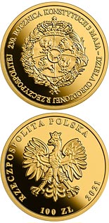 100 zloty coin 230th Anniversary of the Constitution of 3 May 1791 – the magnum opus of the revived Polish - Lithuanian Commonwealth | Poland 2021