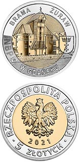 5 zloty coin The Crane Gate in Gdańsk | Poland 2021