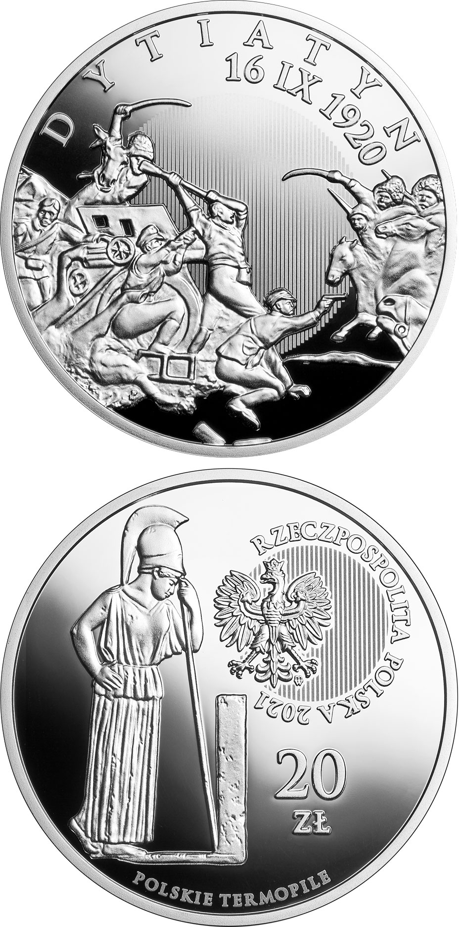 Image of 20 zloty coin - Dytiatyn | Poland 2021.  The Silver coin is of Proof quality.