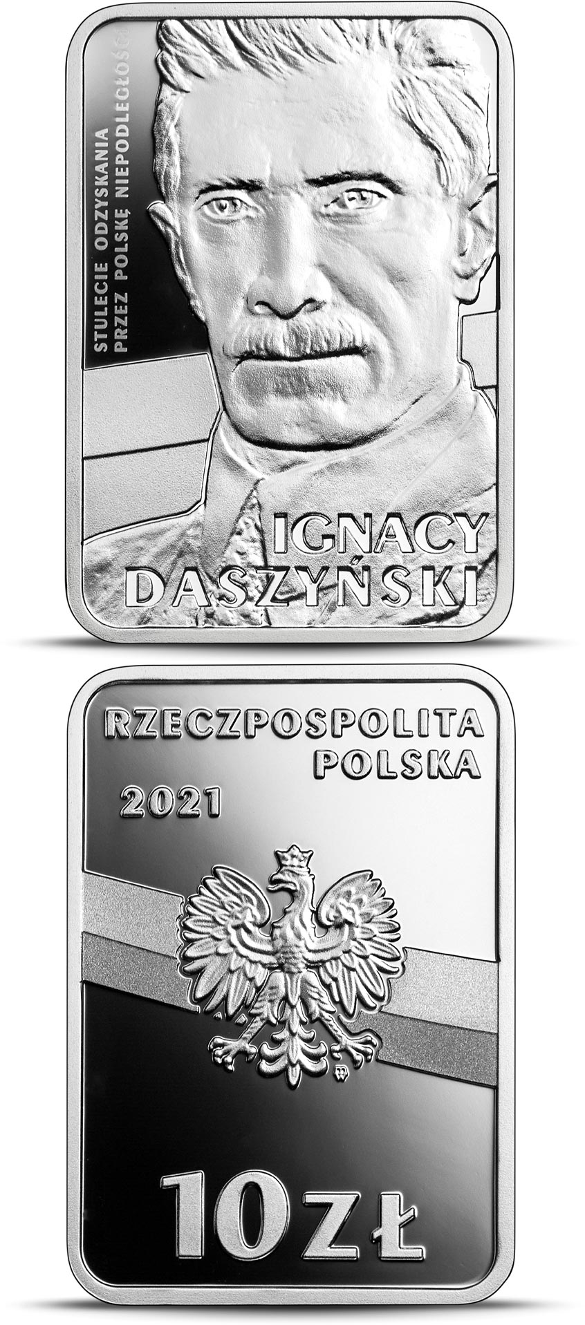 Image of 10 zloty coin - 100th Anniversary of Regaining Independence by Poland
– Ignacy Daszyński | Poland 2021.  The Gold coin is of proof-like quality.