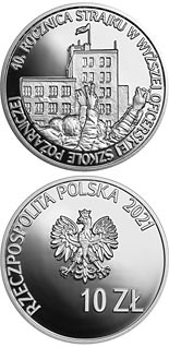 10 zloty coin 40th Anniversary of the Strike in the Higher School for Fire Service Officers  | Poland 2021