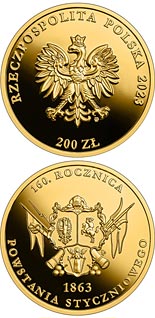 200 zloty coin 160th Anniversary of the January Uprising  | Poland 2023