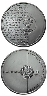 8 euro coin Football European Championship 2004 - Football is Fair Play | Portugal 2003