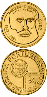 0.25 euro coin Antero Tarquínio de Quental | Portugal 2013