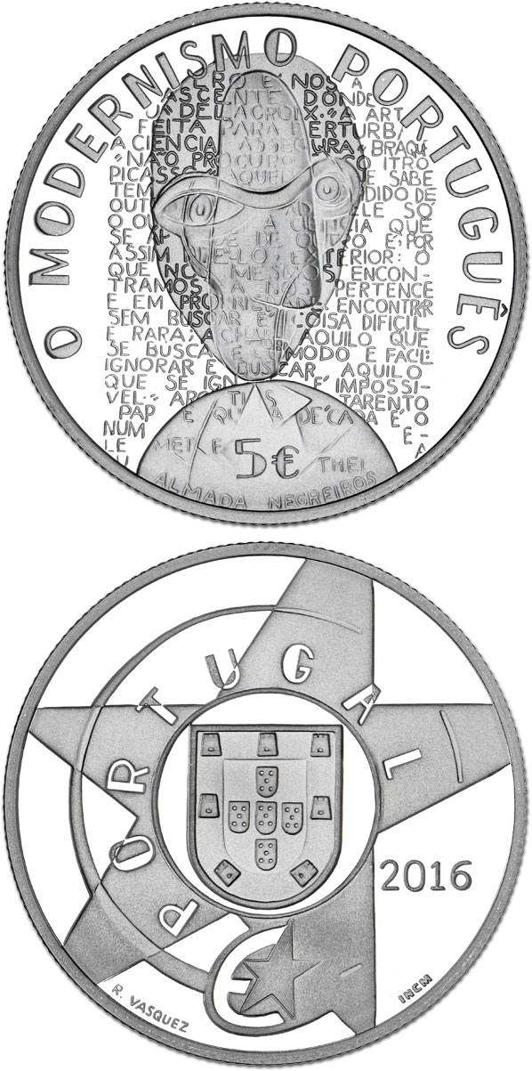 Image of 5 euro coin - The Modernism | Portugal 2016