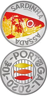 10 euro coin Portuguese Gastronomy: The Sardines | Portugal 2020