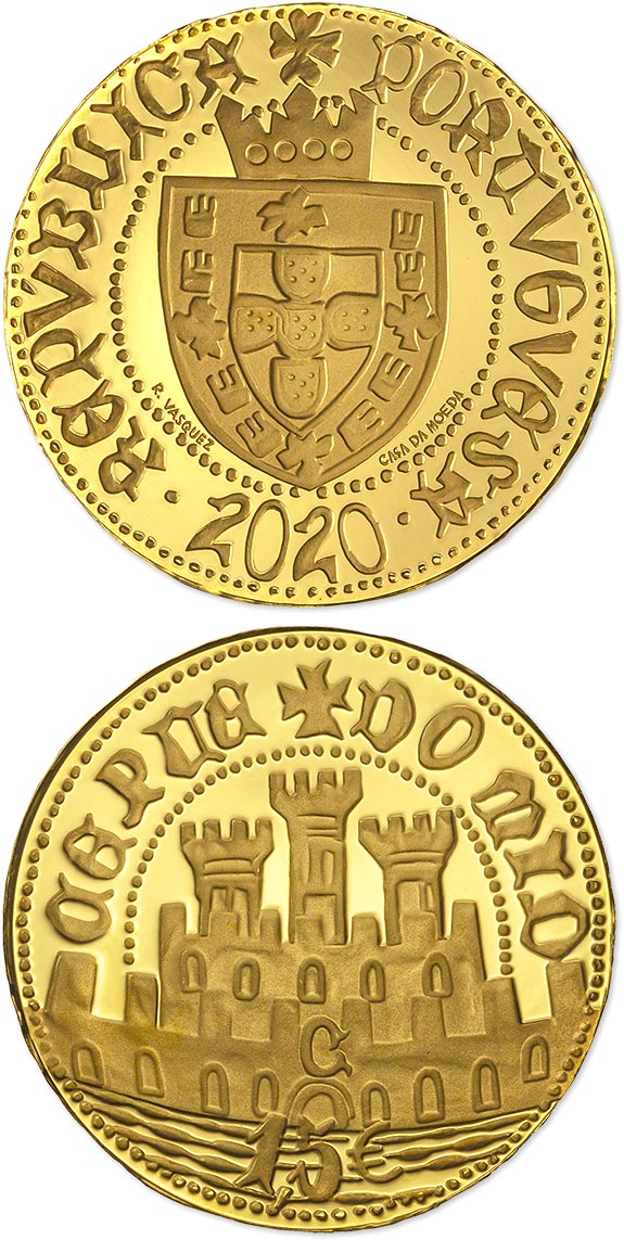 Image of 1.5 euro coin - Half escudo from Ceuta | Portugal 2020.  The Gold coin is of Proof quality.