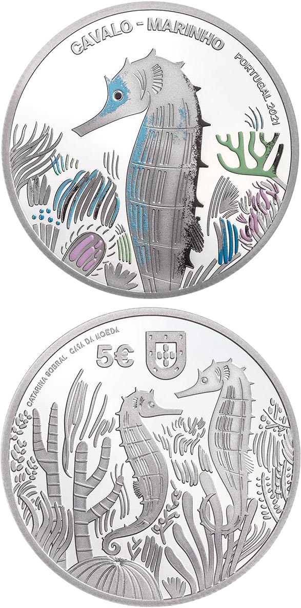 Image of 5 euro coin - The Seahorse | Portugal 2021