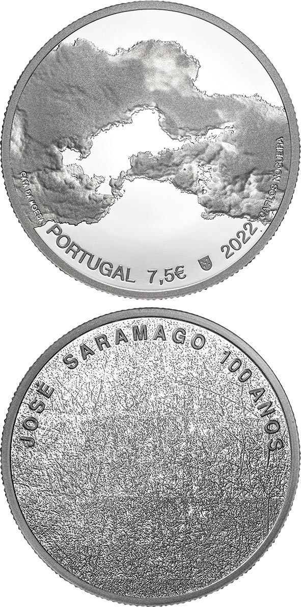 Image of 7.5 euro coin - José Saramago 100 Years | Portugal 2022